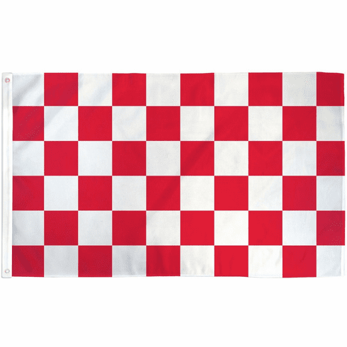 Red and White Checkered Polyester flag