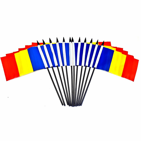 Romania Polyester Table Flag - 12 pack