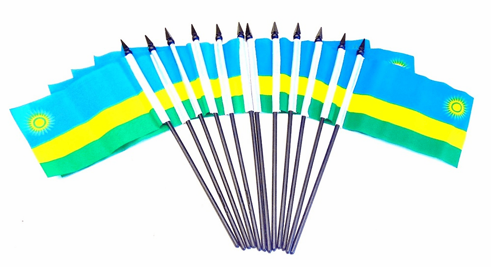 Rwanda Polyester Table Flags - 12 Per Pack