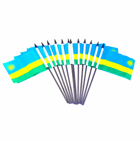 Rwanda Polyester Table Flags - 12 Per Pack