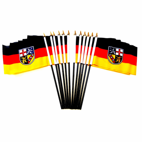 Saarland Polyester Table Flag - 12 per pack