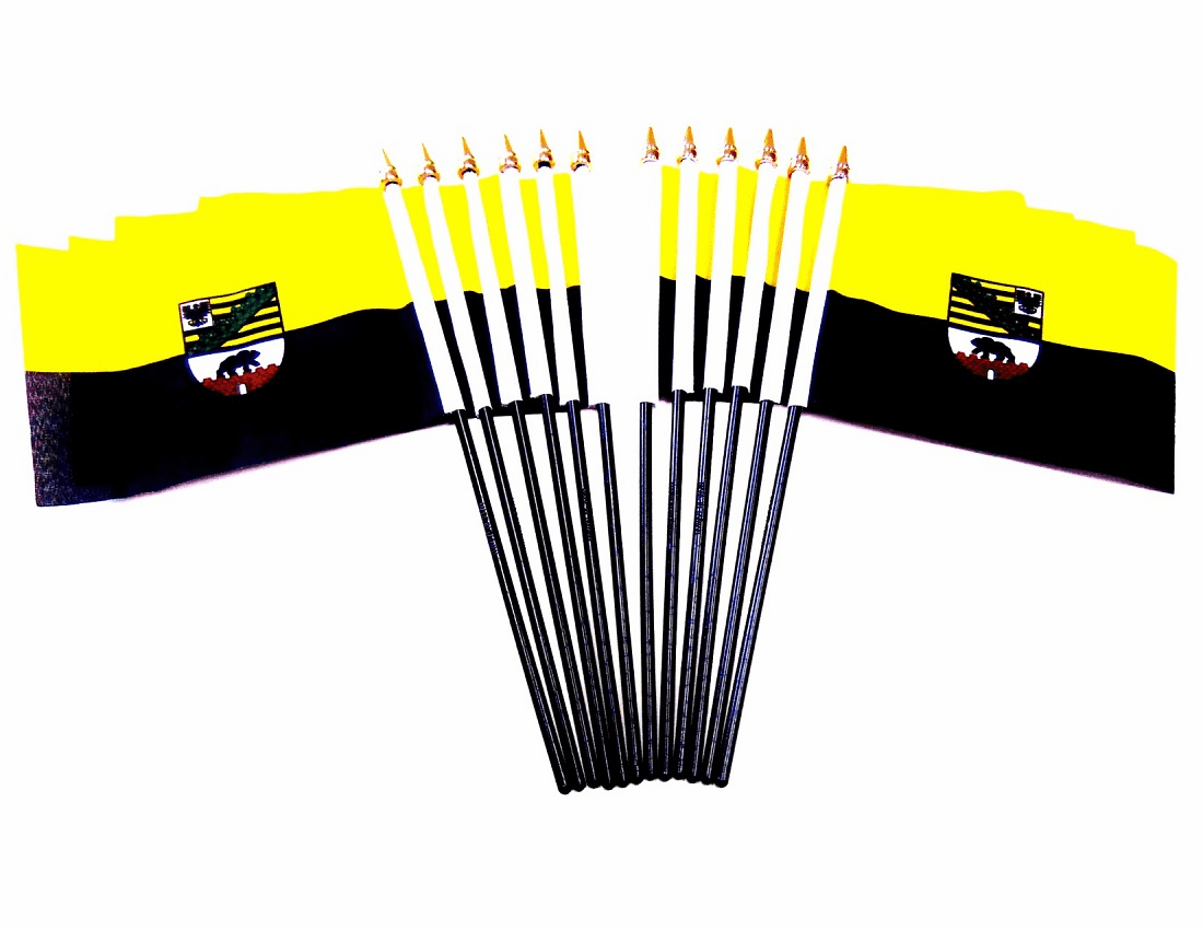 Sachsen Anhalt (Saxony - Anhalt) Polyester Table Flag - 12 per pack
