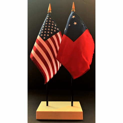 Samoa and US Flag Desk Set