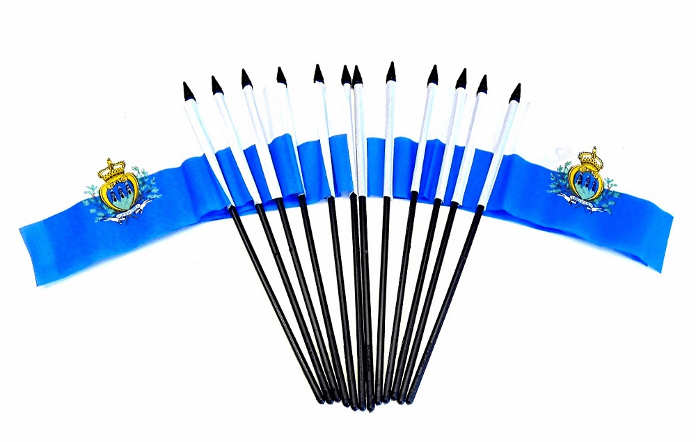 San Marino Polyester Table Flags - 12 Per Pack
