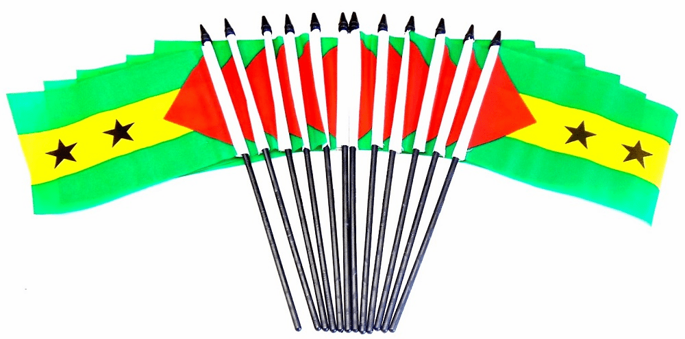 Sao Tome & Principe Polyester Table Flags - 12 Per Pack