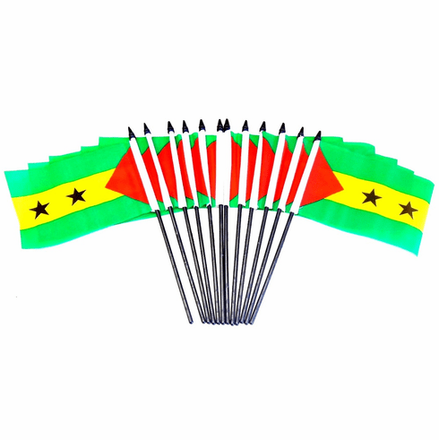 Sao Tome & Principe Polyester Table Flags - 12 Per Pack