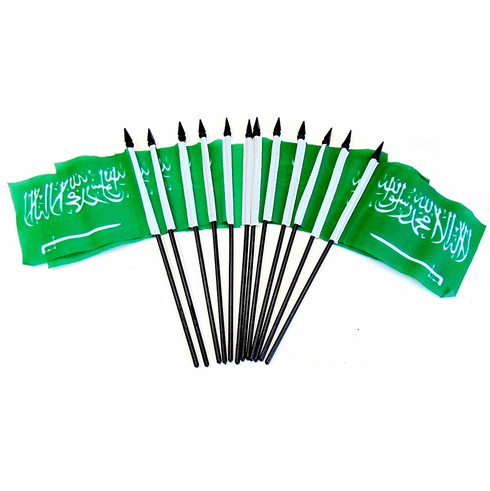Saudi Arabia Polyester Table Flags - 12 Per Pack