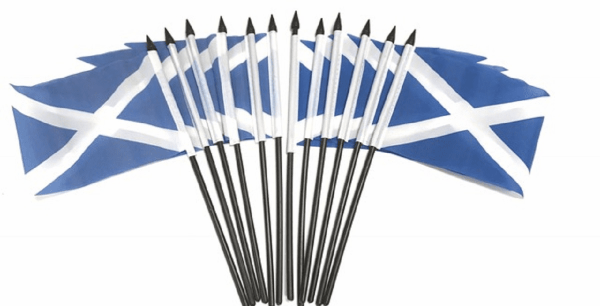 Scotland Cross Polyester Table Flag - 12 per pack
