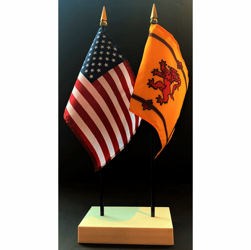 Scotland Lion and US Flag Desk Set