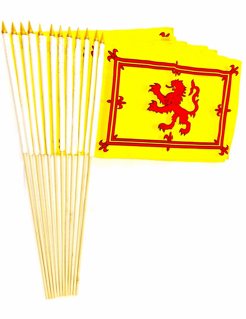 Scotland Rampant Lion 12" x 18" Stick Flags