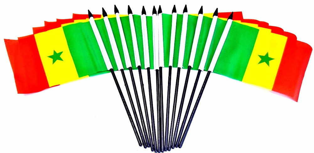 Senegal Polyester Table Flags - 12 Per Pack