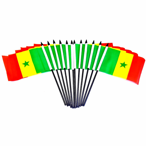 Senegal Polyester Table Flags - 12 Per Pack