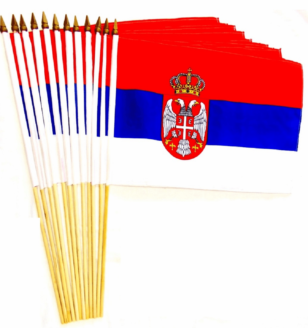 Serbia 12" x 18" Stick Flags