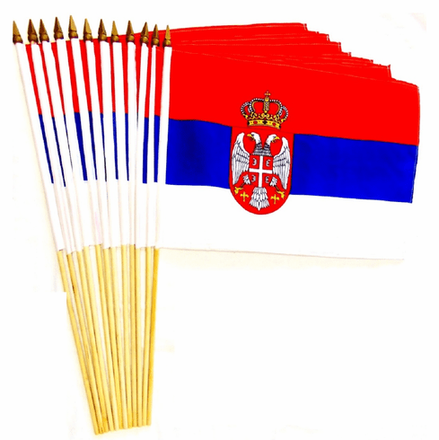 Serbia 12" x 18" Stick Flags