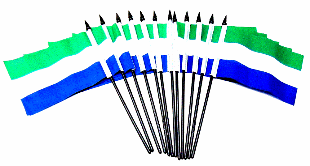 Sierra Leone Table Flags - 12 Per Pack