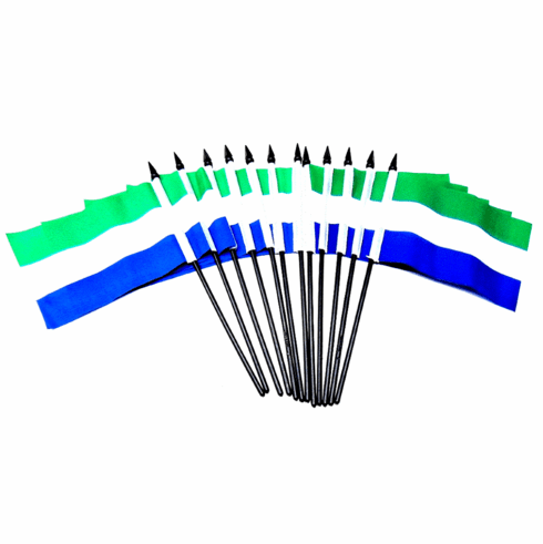 Sierra Leone Table Flags - 12 Per Pack
