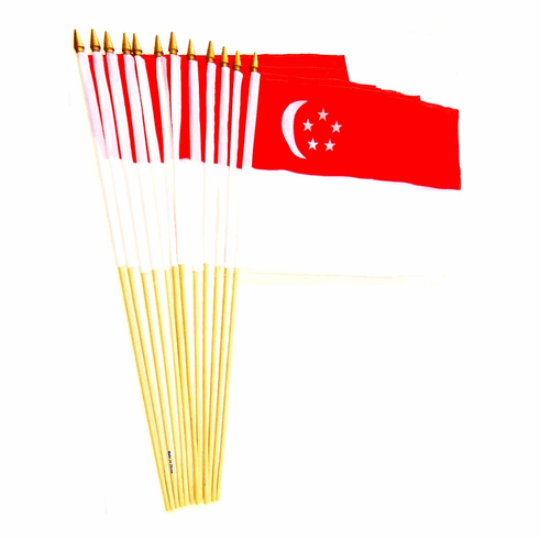 Singapore 12" x 18" Stick Flags