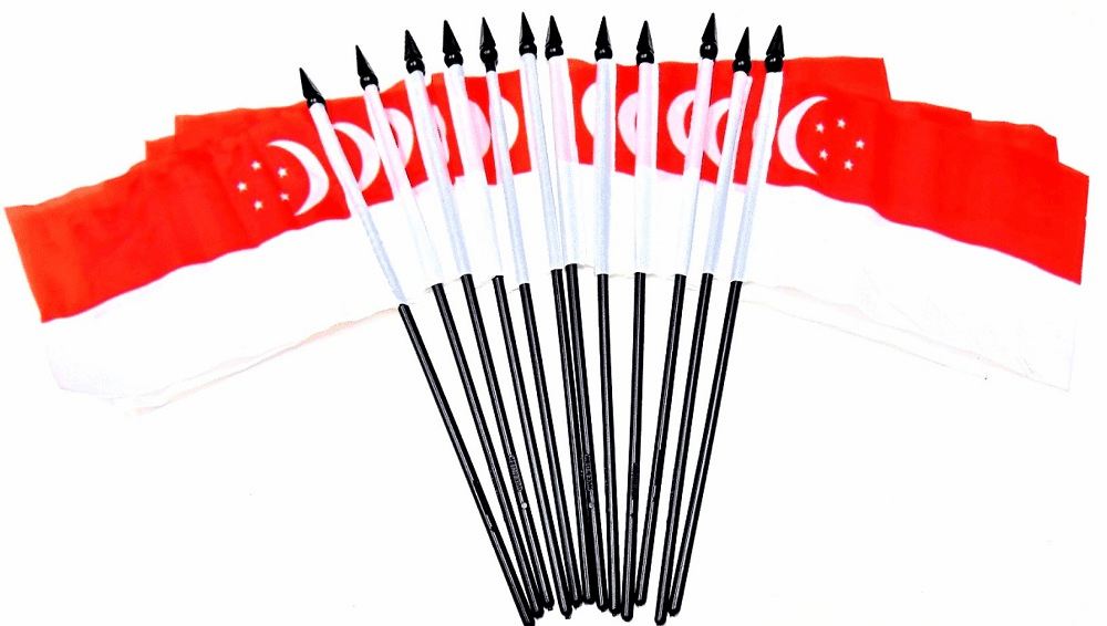 Singapore Polyester Table Flags - 12 Per Pack