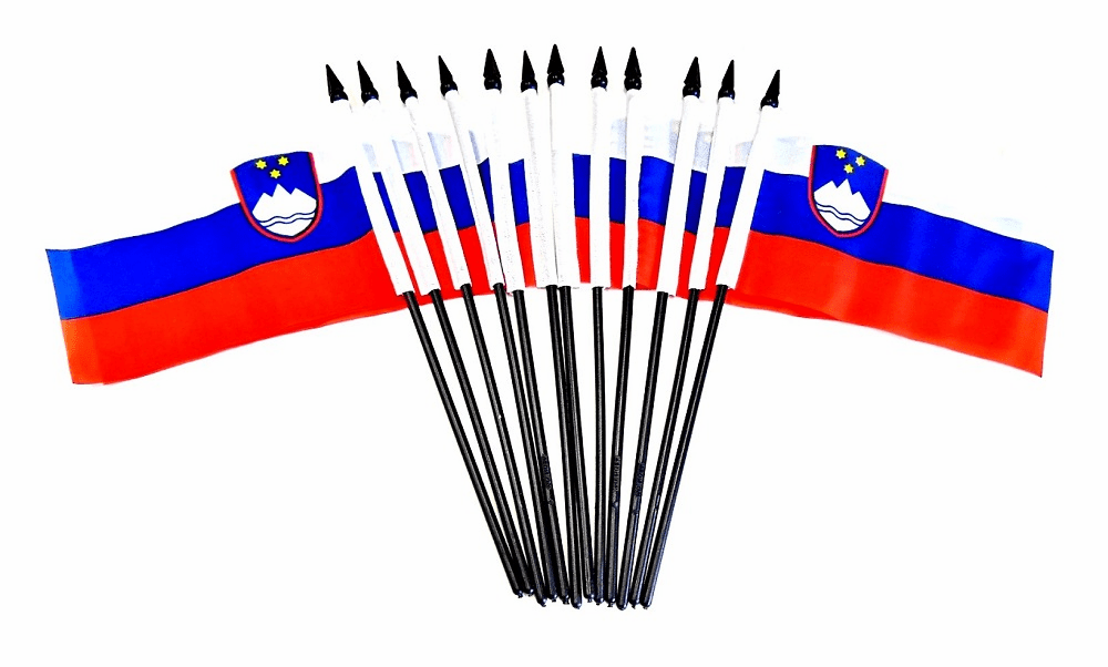 Slovenia Polyester Table Flags - 12 pack
