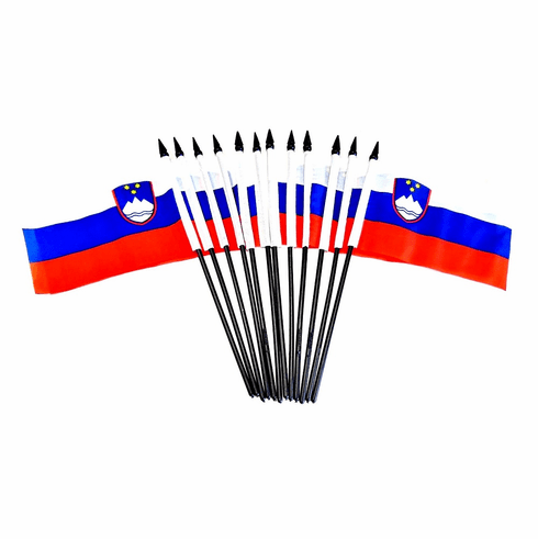 Slovenia Polyester Table Flags - 12 pack