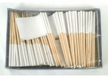 Solid White Toothpick Flags