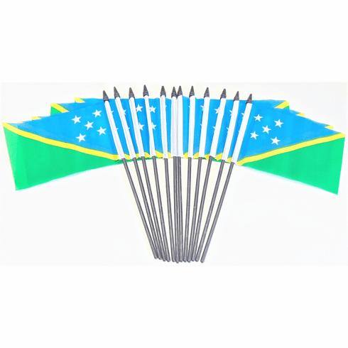 Soloman Islands Polyester Table Flags - 12 Per Pack