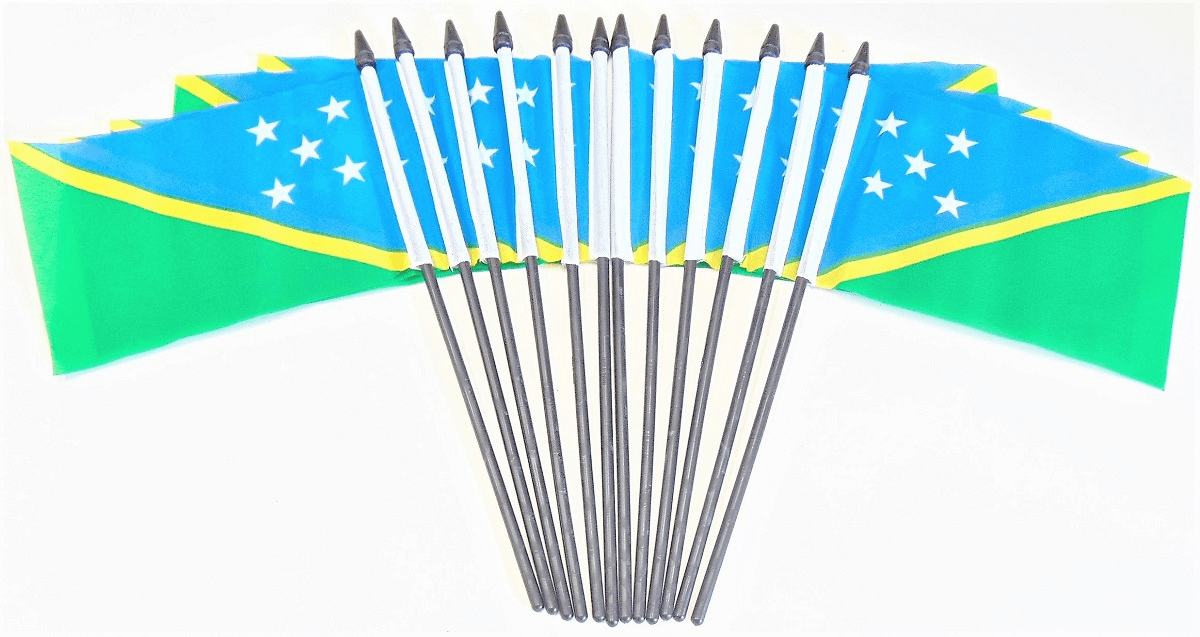 Soloman Islands Polyester Table Flags - 12 Per Pack