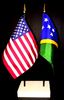 Solomon Islands and US Flag Desk Set