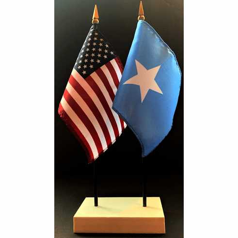 Somalia and US Flag Desk Set