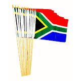 Bandiera Sudafrica 4x6 Pollici Da Tavolo – Set Con Base Nera E Asta – Tessuto 100D