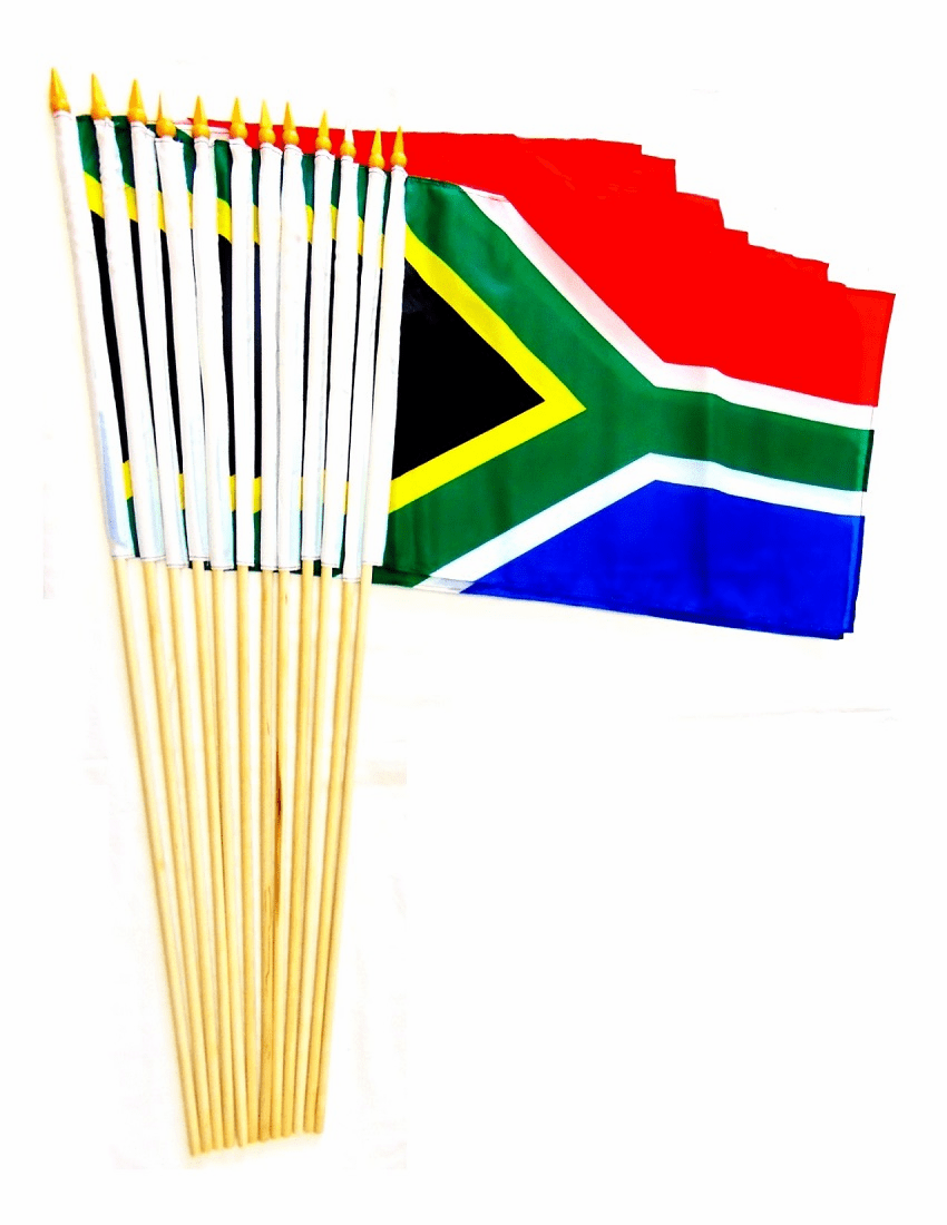 South Africa 12" x 18" Stick Flags