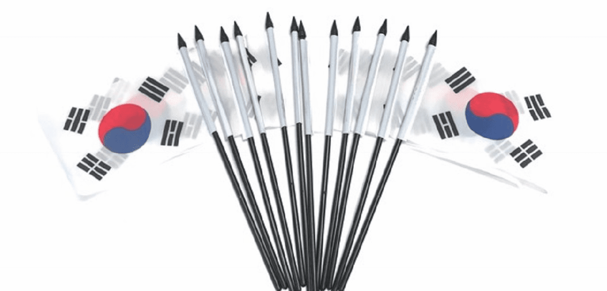 South Korea Polyester Table Flags - 12 per pack