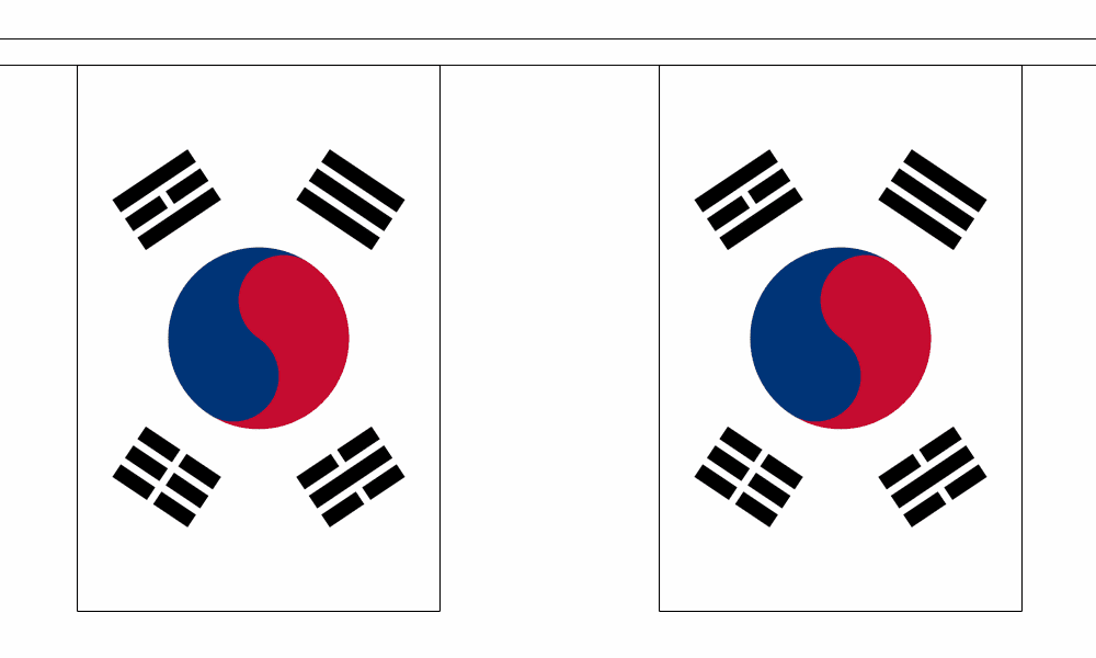 South Korea String Flag Bunting