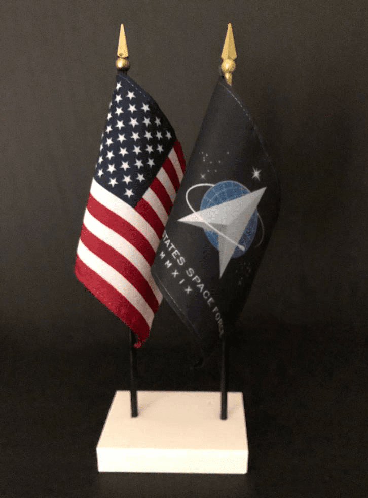 Space Force and US Flag Desk Set  