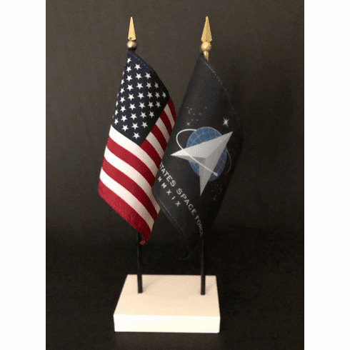 Space Force and US Flag Desk Set