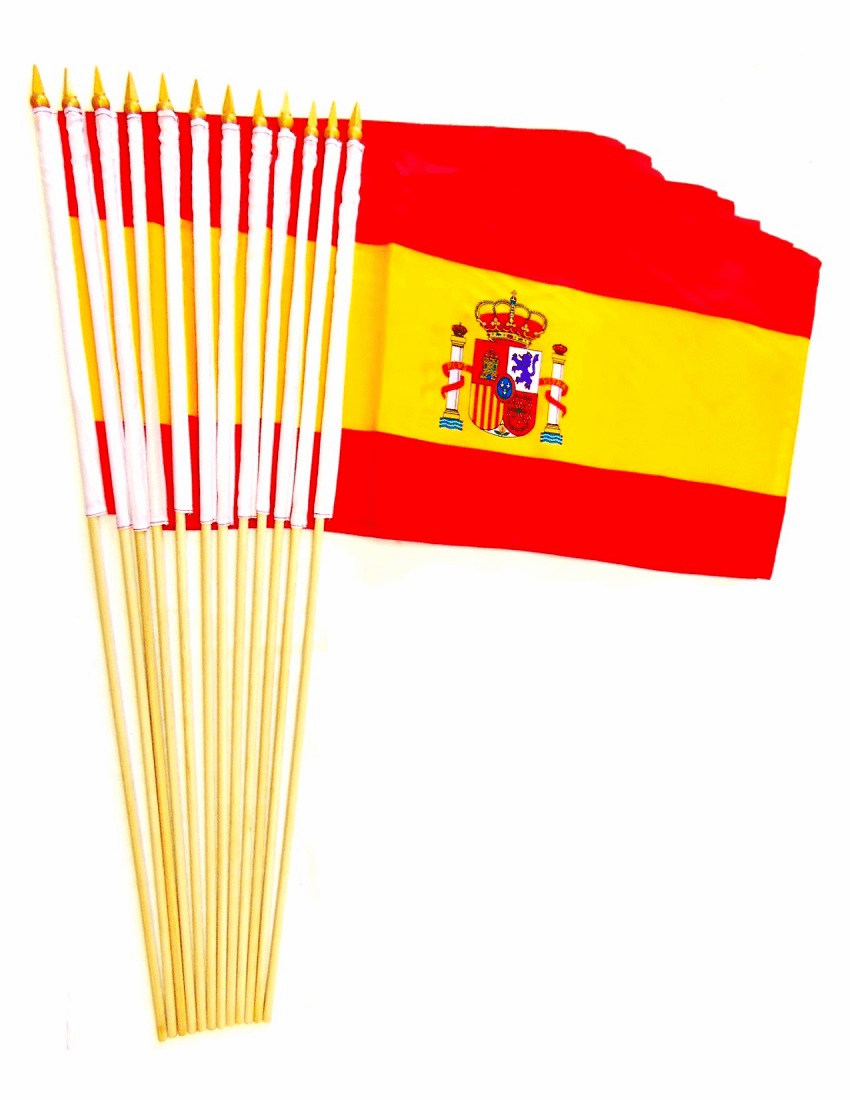 Spain 12" x 18" Stick Flags