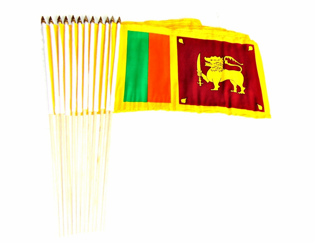 Sri Lanka 12" x 18" Stick Flags