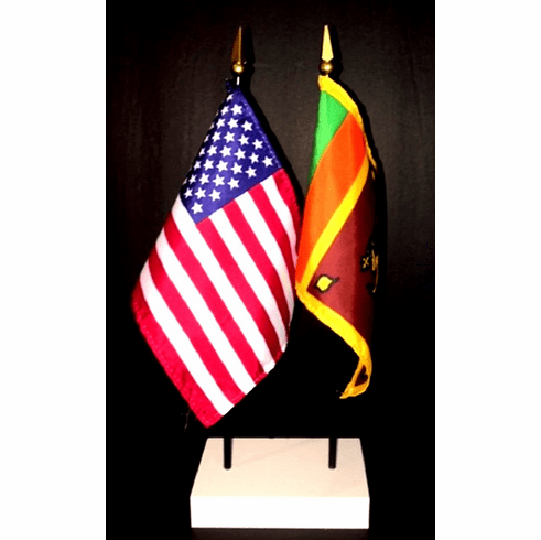 Sri Lanka and US Flag Desk Set