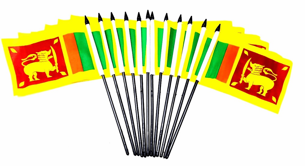 Sri Lanka Polyester Table Flags - 12 Per Pack