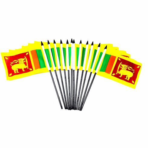 Sri Lanka Polyester Table Flags - 12 Per Pack