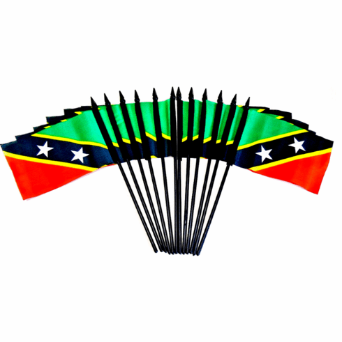 St. Kitts & Nevis Polyester Table Flags - 12 Per Pack