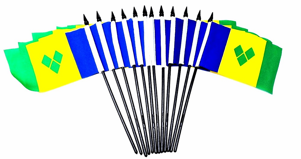 St. Vincent & Grenadines Polyester Table Flags - 12 Per Pack