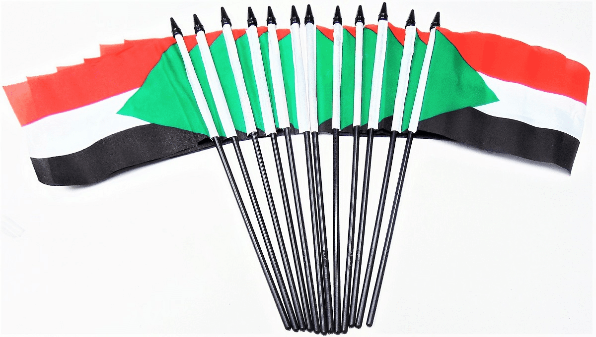 Sudan Polyester Table Flags - 12 Per Pack