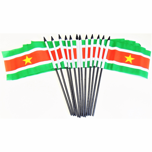 Suriname Polyester Table Flags - 12 Pack