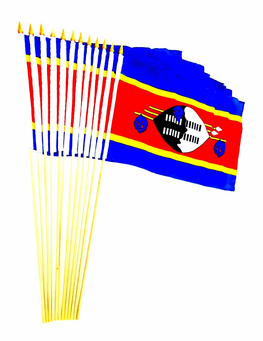 Swaziland (Eswatini) 12" x 18" Stick Flags
