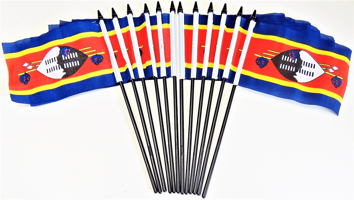 Swaziland (Eswatini) Polyester Table Flags - 12 Per Pack