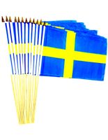 Sweden 12" x 18" Stick Flags