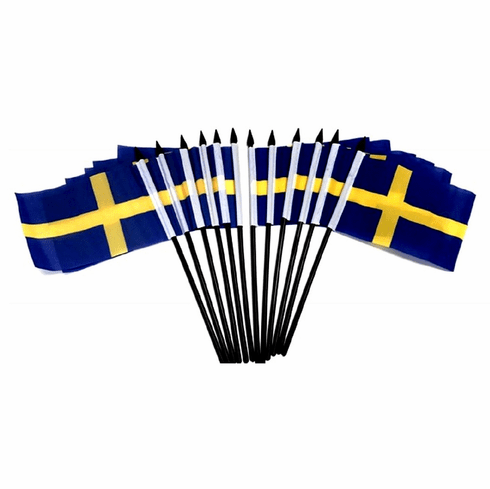 Sweden Polyester Table Flags - 12 per pack