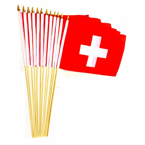 Switzerland 12" x 18" Stick Flags