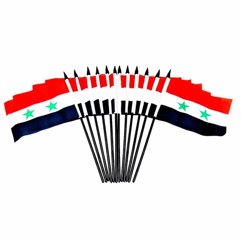 Syria Polyester Table Flags - 12 Per Pack